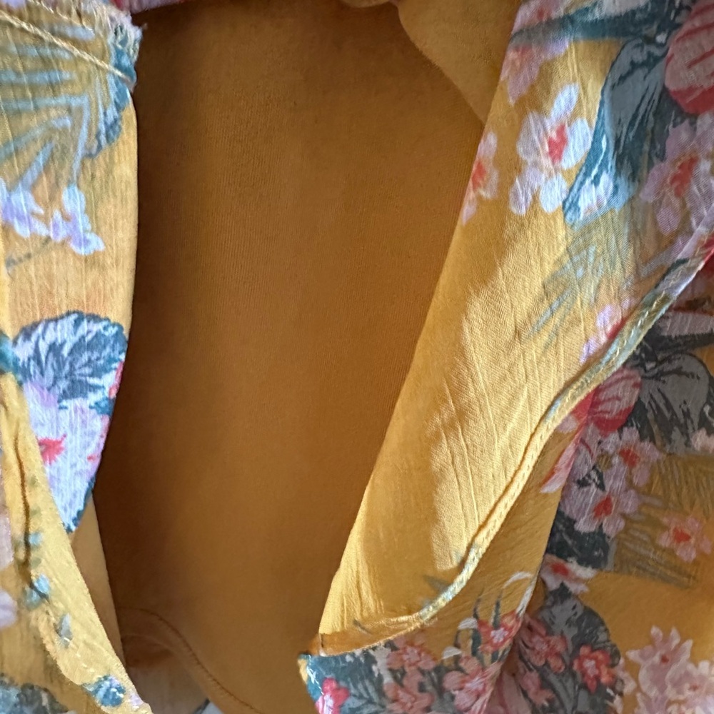 Floral Yellow Ruffle Dress - Picture 4 of 5